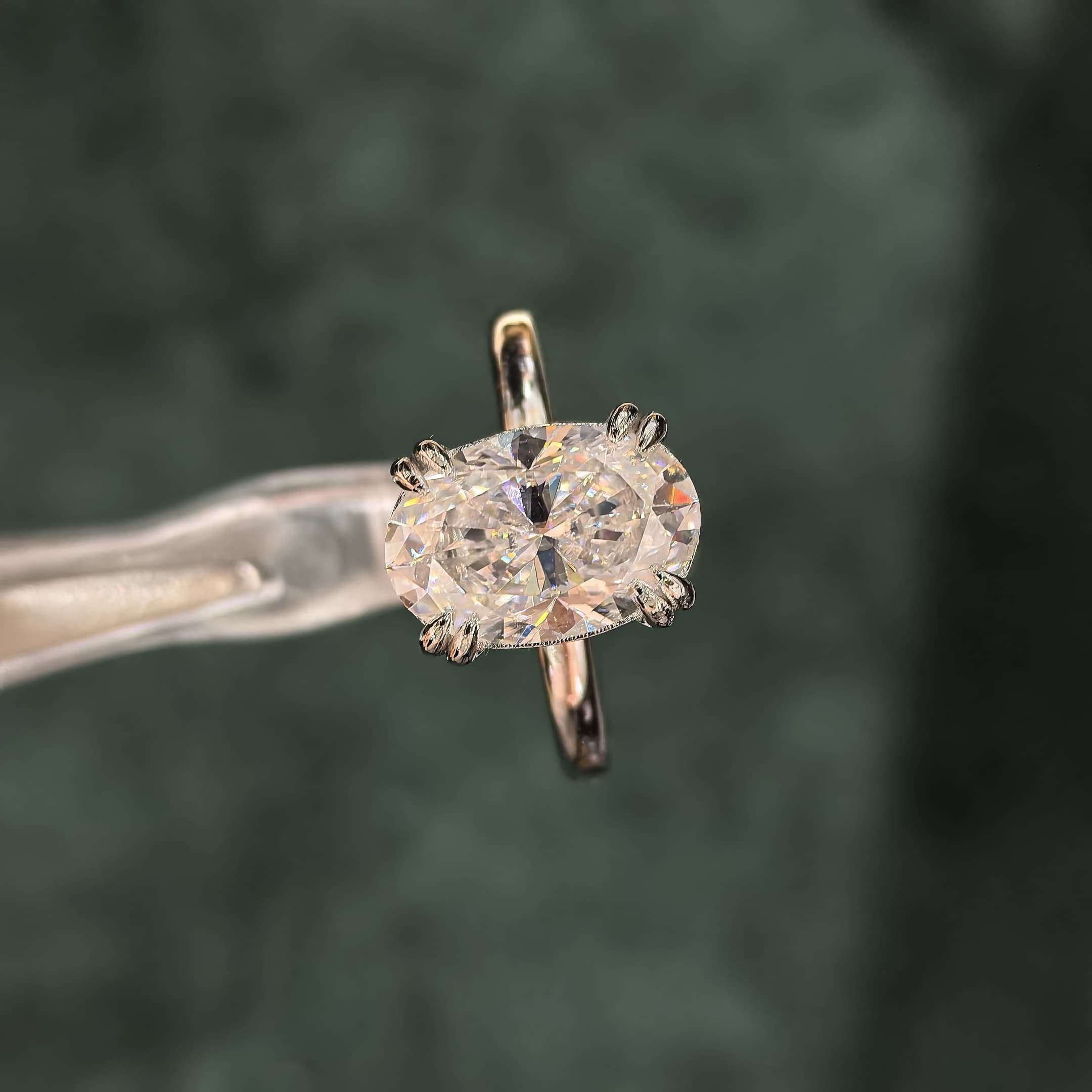 1-7 CT OVAL Moissanite Engagement Ring in Sterling Silver | Eco-Friendly & Stunning Vacation Jewelry