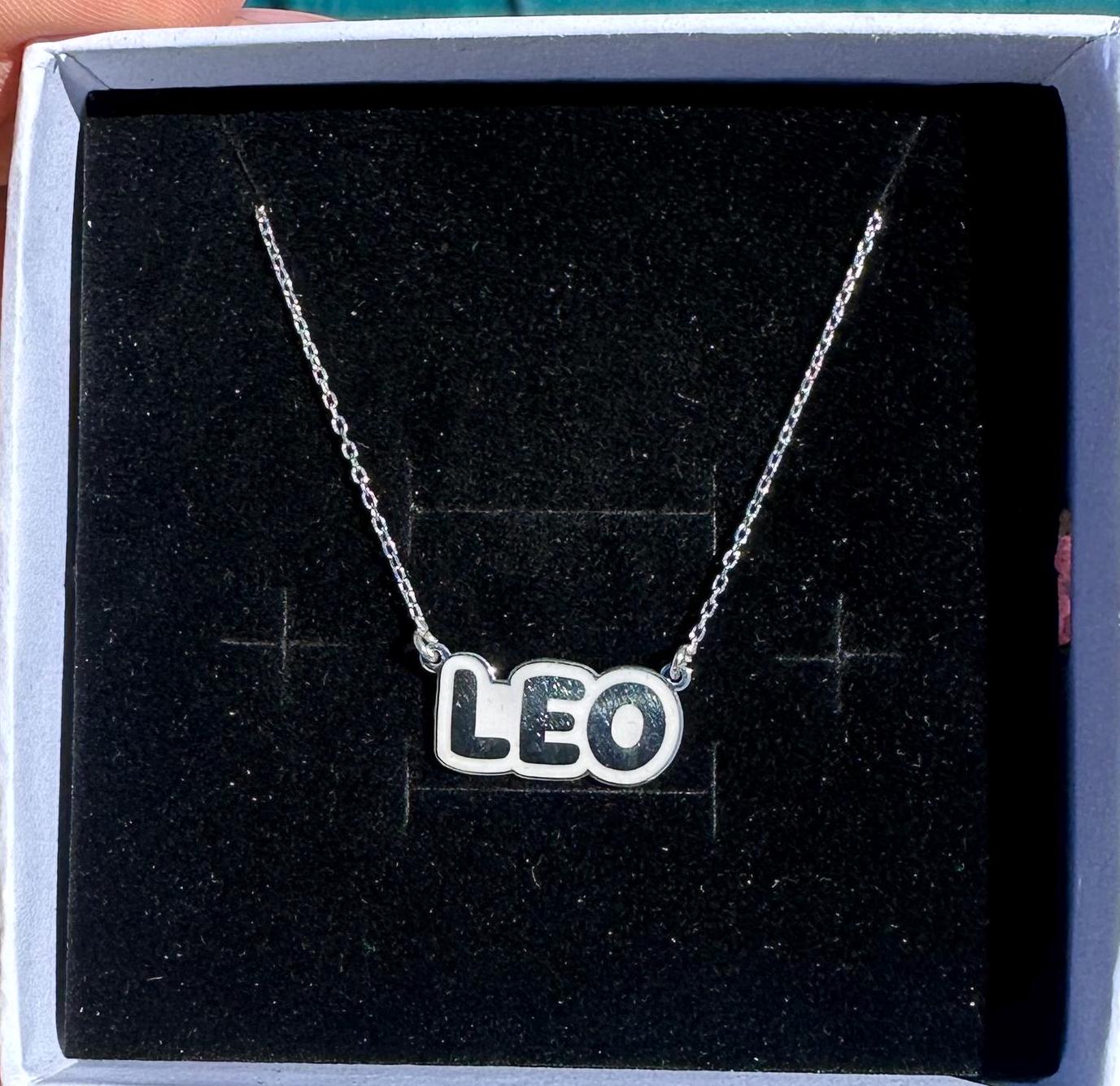 Personalized Enamel Name Necklace, 18K Gold Plated Silver Necklace, Custom Name Necklace Gift for Her, Mother's Day Gift, Gift for Mom